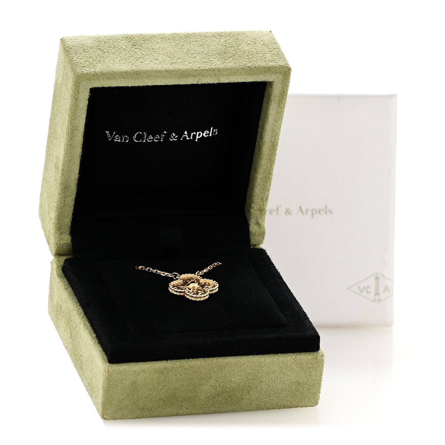 Van Cleef & Arpels 18K Yellow Gold Vintage Alhambra Pendant Necklace 8 of 8