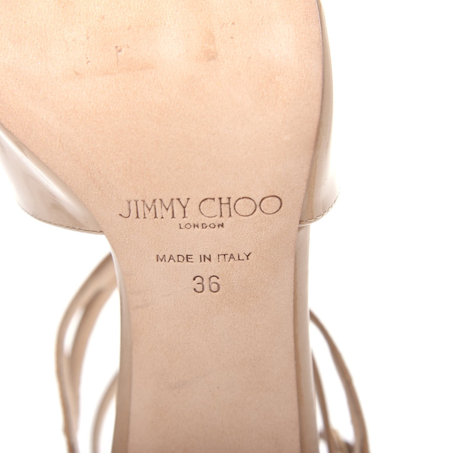 Patent Calfskin Lang Sandals 36 Sand