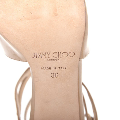 Jimmy Choo Patent Calfskin Lang Sandals 36 Sand 9 of 10