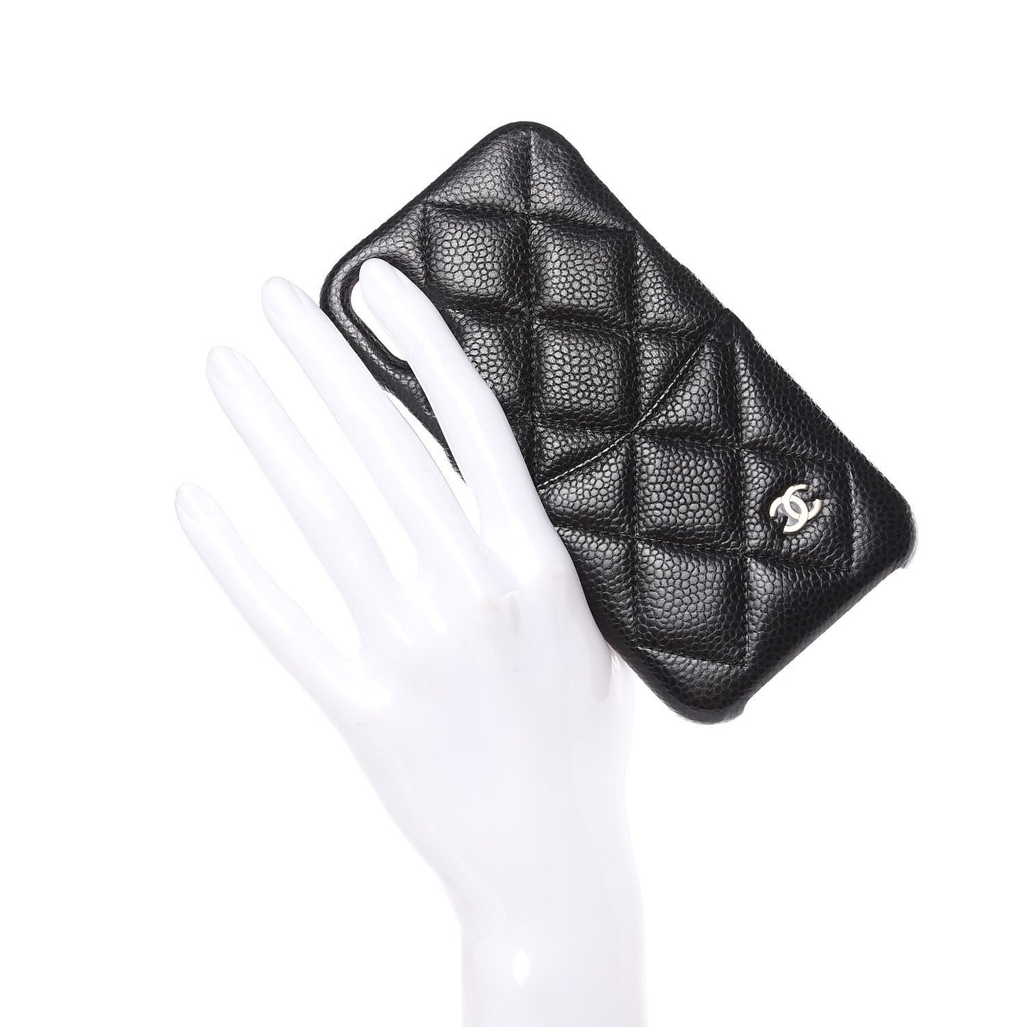 Caviar Quilted iPhone X Coco Tech Case Black