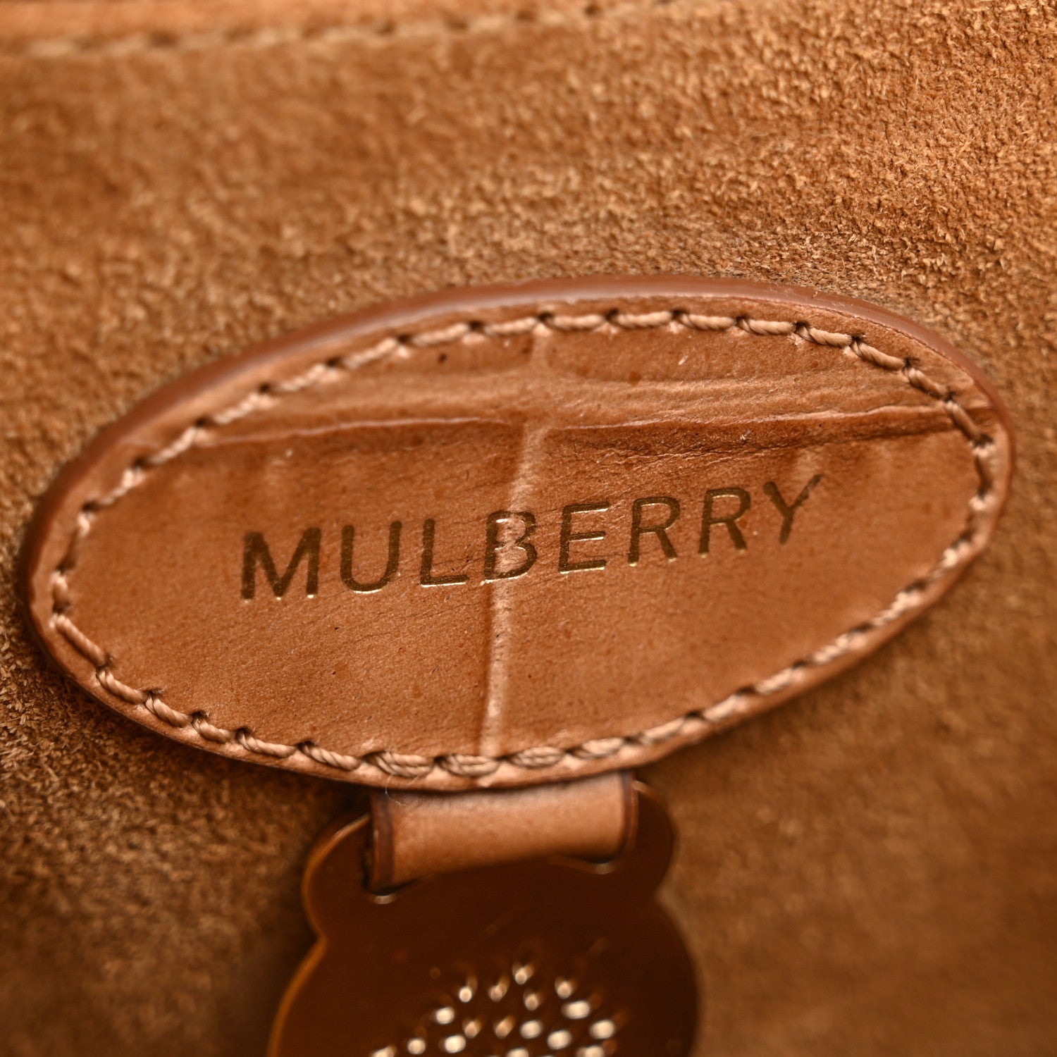Mulberry Nappa Crocodile Embossed Medium Lily Flap Camel 6 of 15