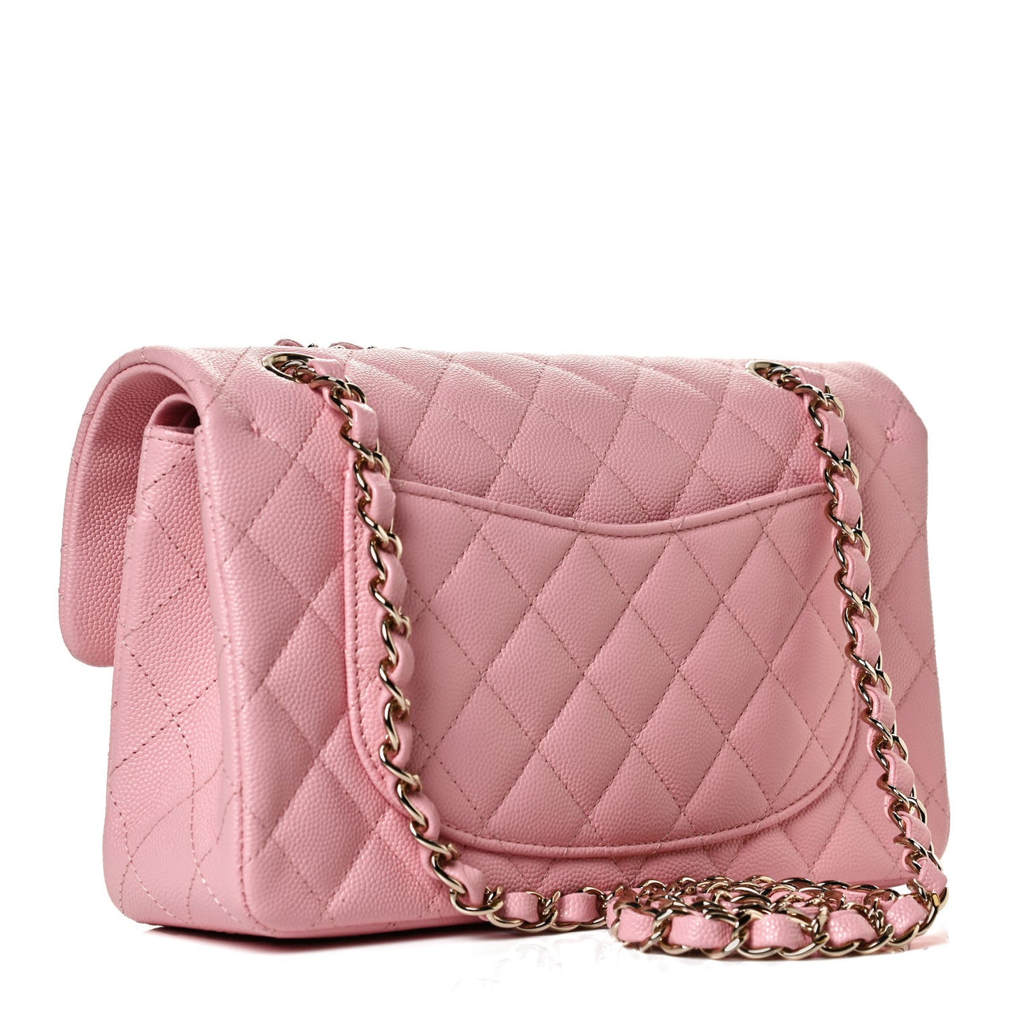 Caviar Quilted Small Double Flap Pink