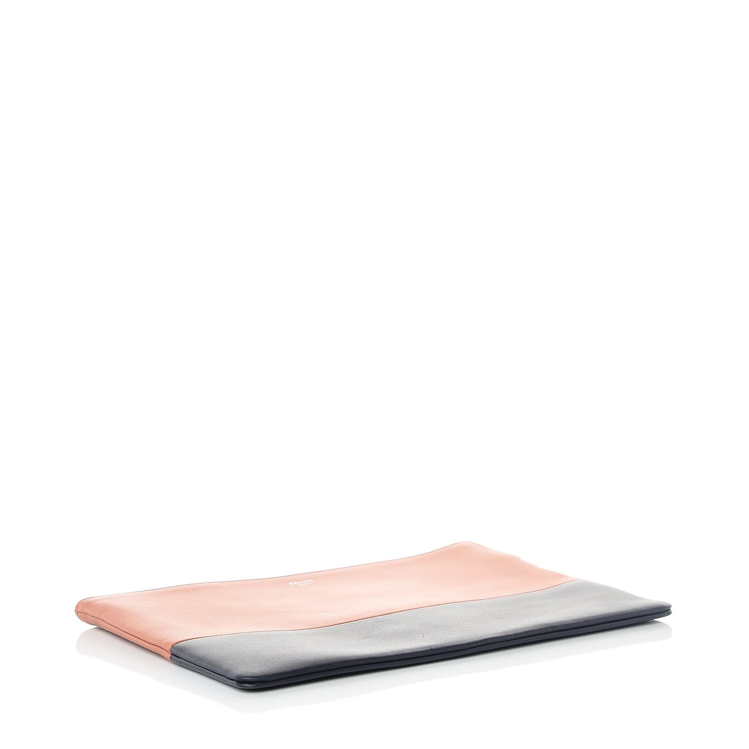 Celine Lambskin Bi-Color Solo Clutch Pouch Terracotta Navy 4 of 8
