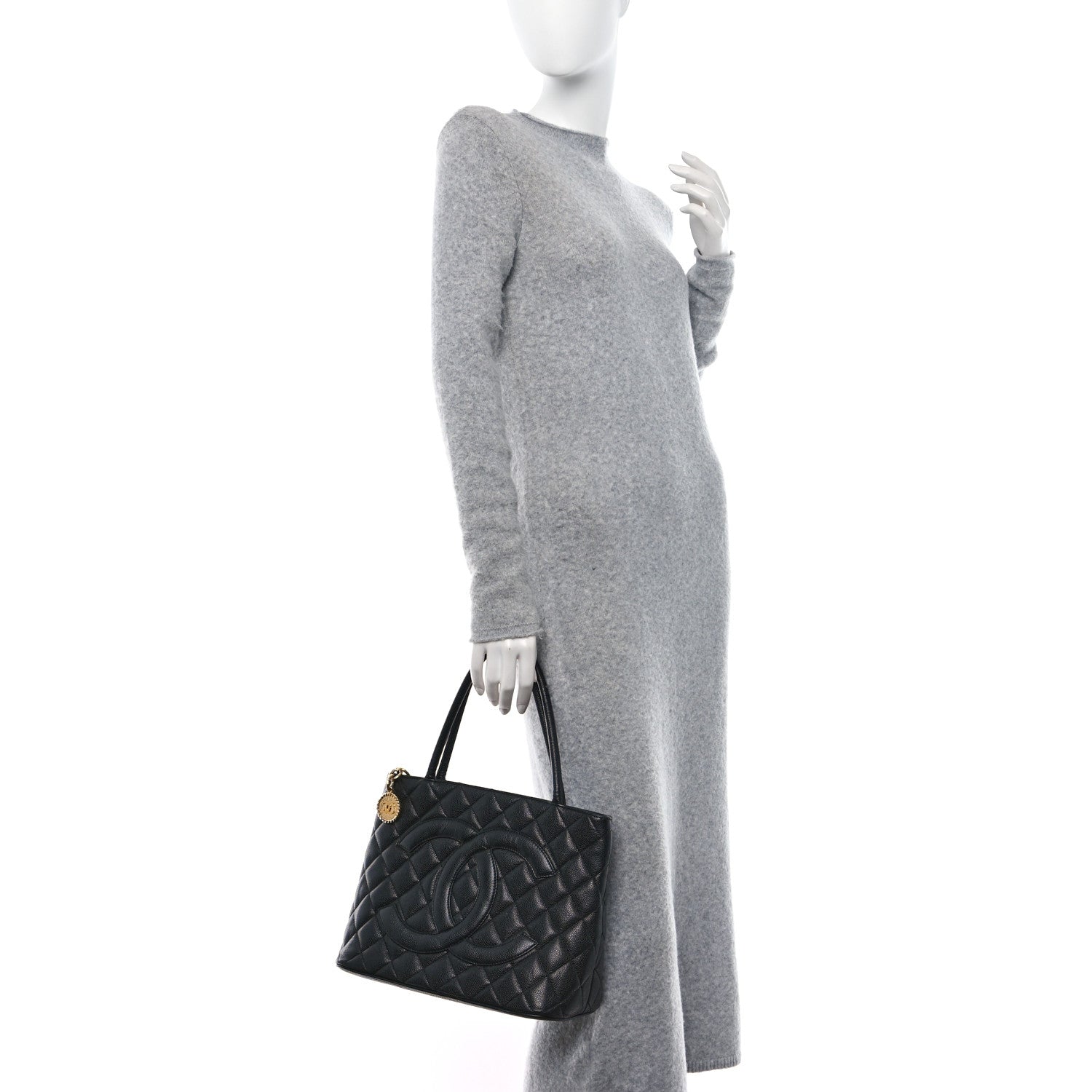 Chanel Caviar Quilted Medallion Tote Black 2 of 14