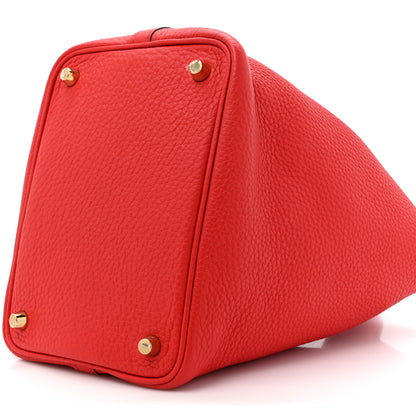 Hermes Taurillon Clemence Picotin Lock 18 PM Rouge Tomate 9 of 10