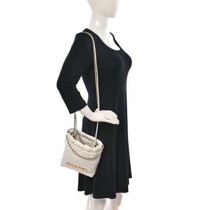 Chanel Shiny Calfskin Quilted Mini Chanel 22 White 2 of 10