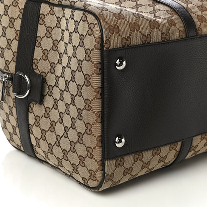 Gucci Monogram Dollar Calfskin Boston Duffle Bag Beige Ebony Testa di Moro Marrone Scuro 11 of 12
