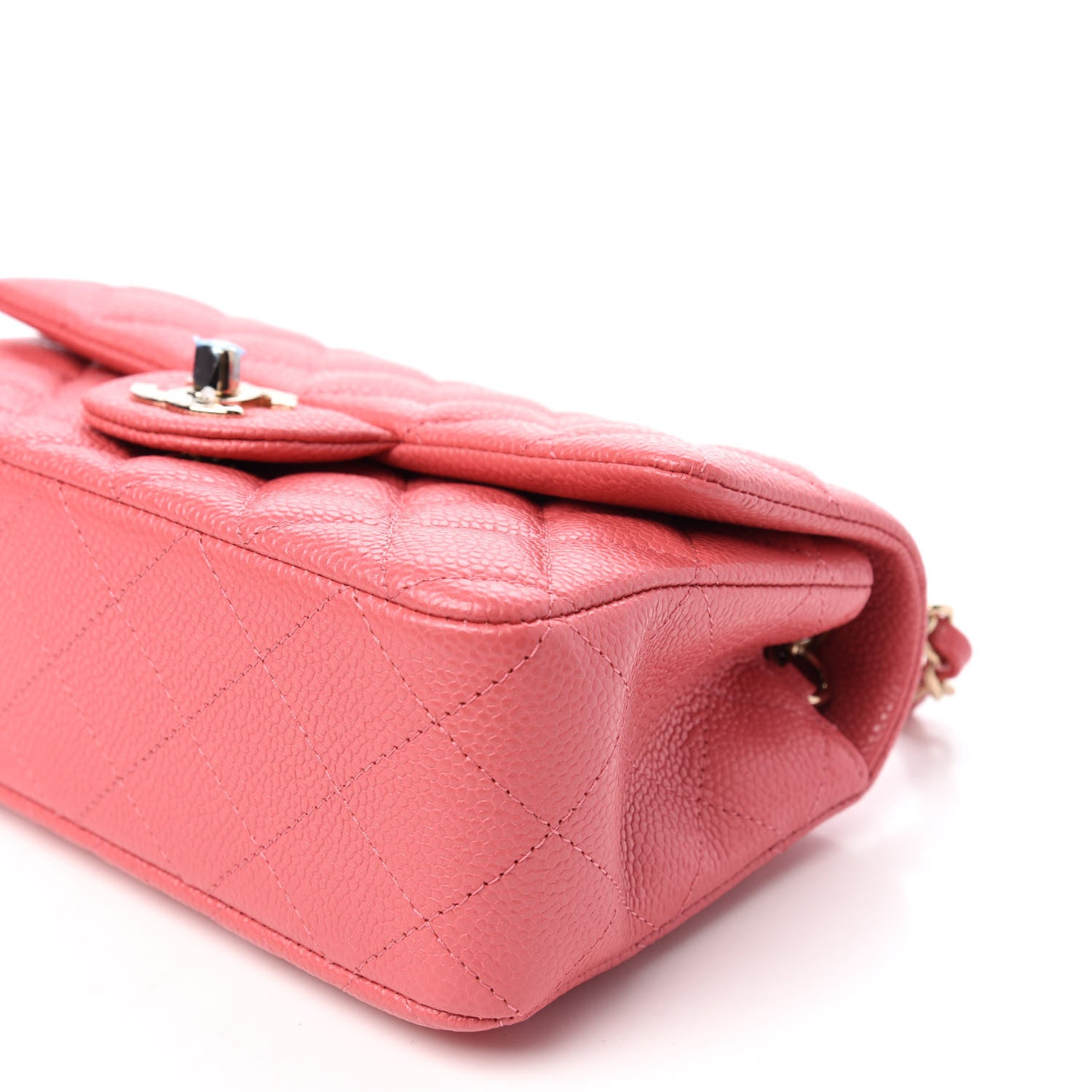 Chanel Iridescent Caviar Quilted Mini Rectangular Flap Dark Pink 9 of 11