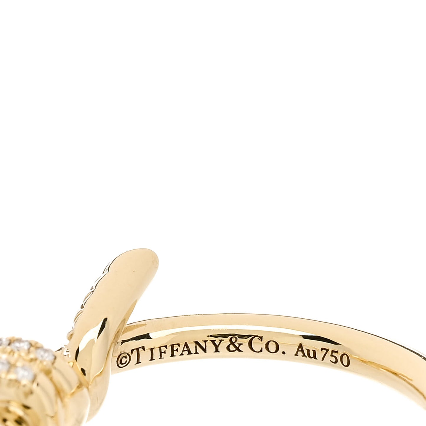 18K Yellow Gold Diamond Small Knot Ring 50 5.25