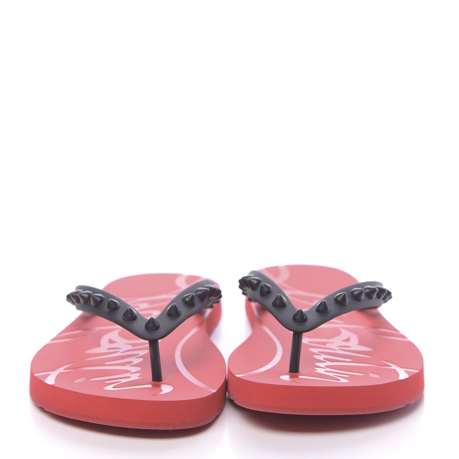 Christian Louboutin Rubber Spike Loubi Donna Flip Flop 37 Black 2 of 8