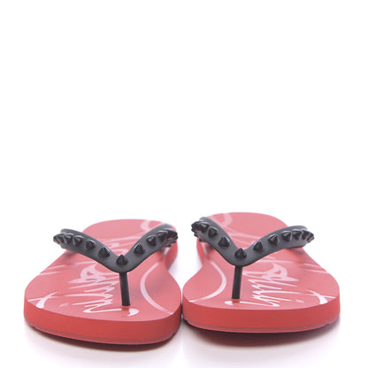 Christian Louboutin Rubber Spike Loubi Donna Flip Flop 37 Black 2 of 8
