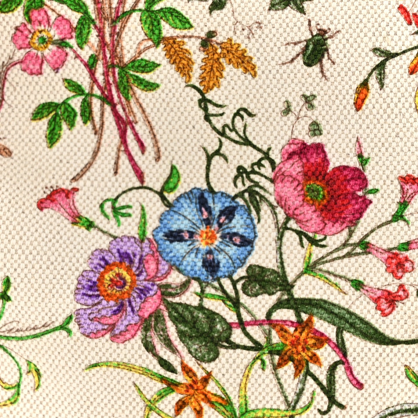 Canvas Flora Floral Crossbody Bag Orange