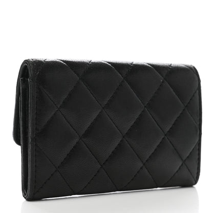 Chanel Lambskin Quilted Flap Card Holder Black 3 of 13