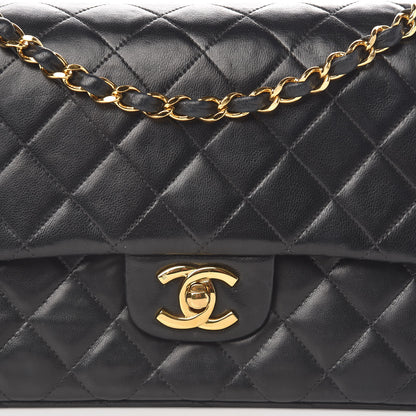Chanel Lambskin Quilted Medium Double Flap Black 18 of 20
