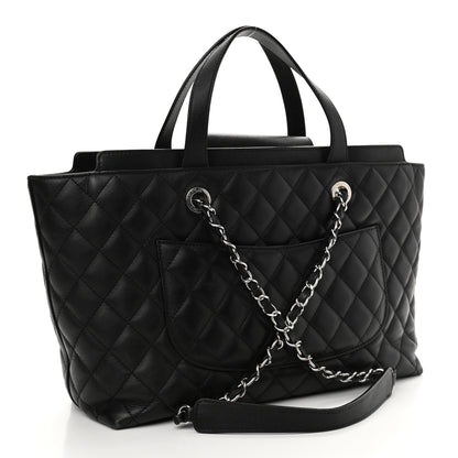 Chanel Calfskin Quilted Large Shopping Tote Black 3 of 14