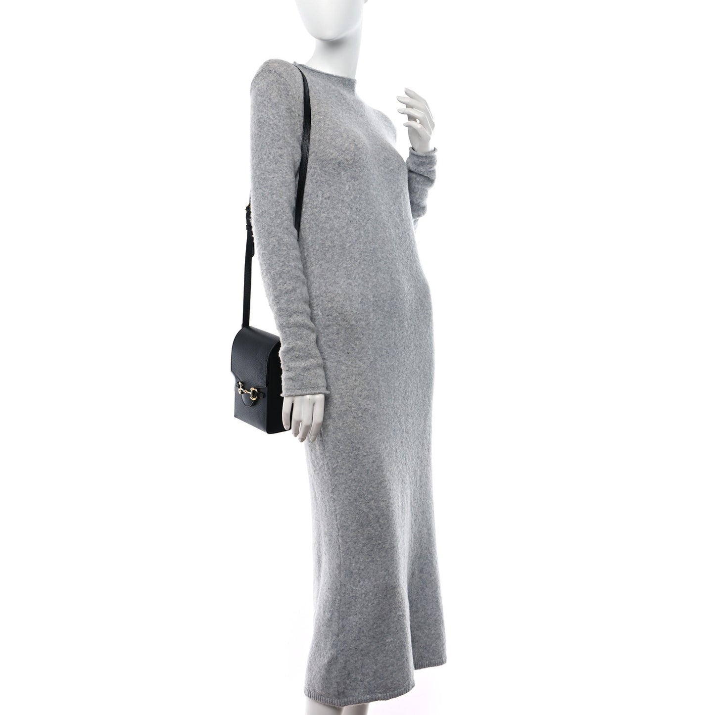 Dollar Calfskin Vertical Horsebit 1955 Crossbody Bag Black