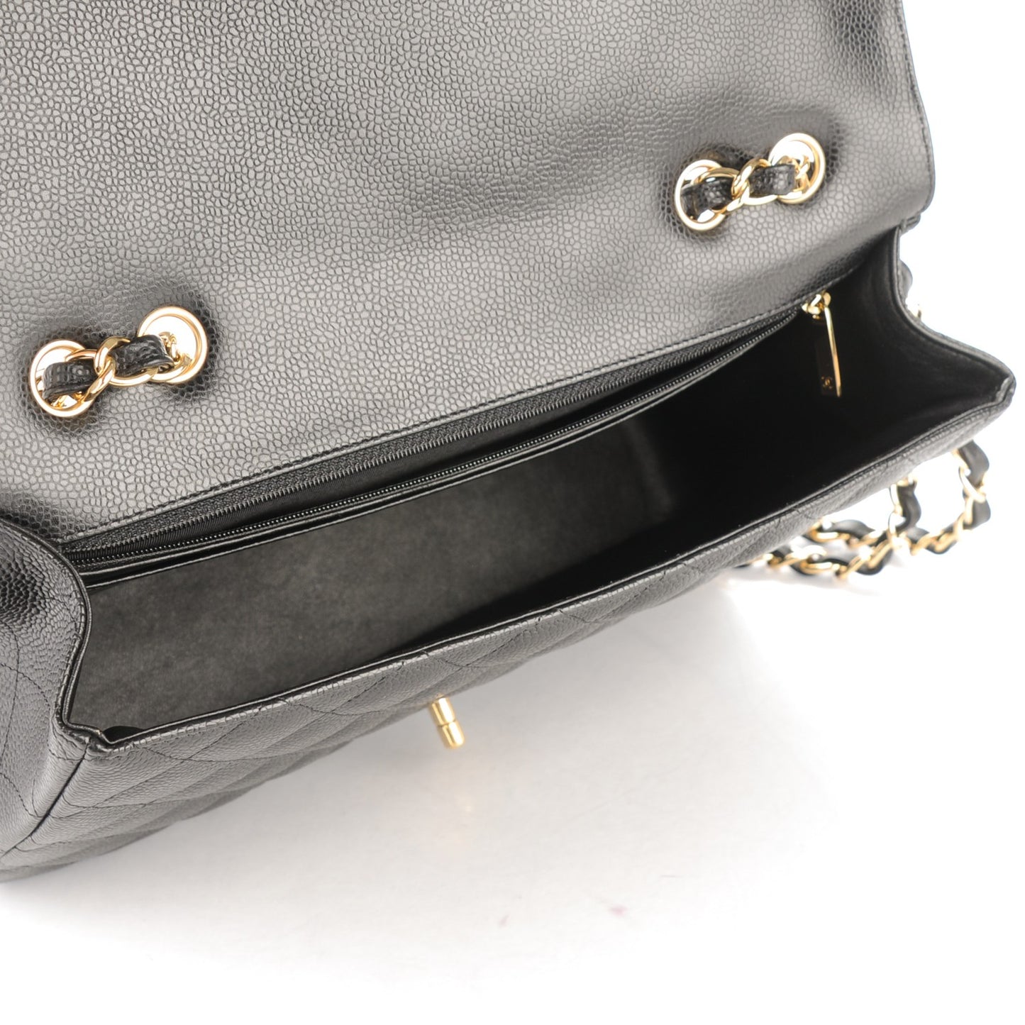 Caviar Quilted Jumbo Single Flap Black