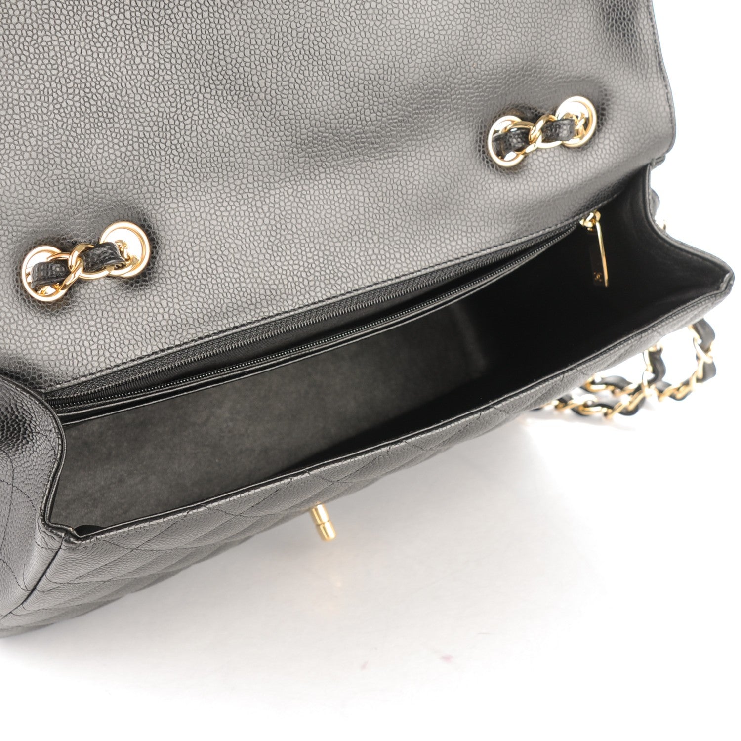 Chanel Caviar Quilted Jumbo Single Flap Black 5 of 7