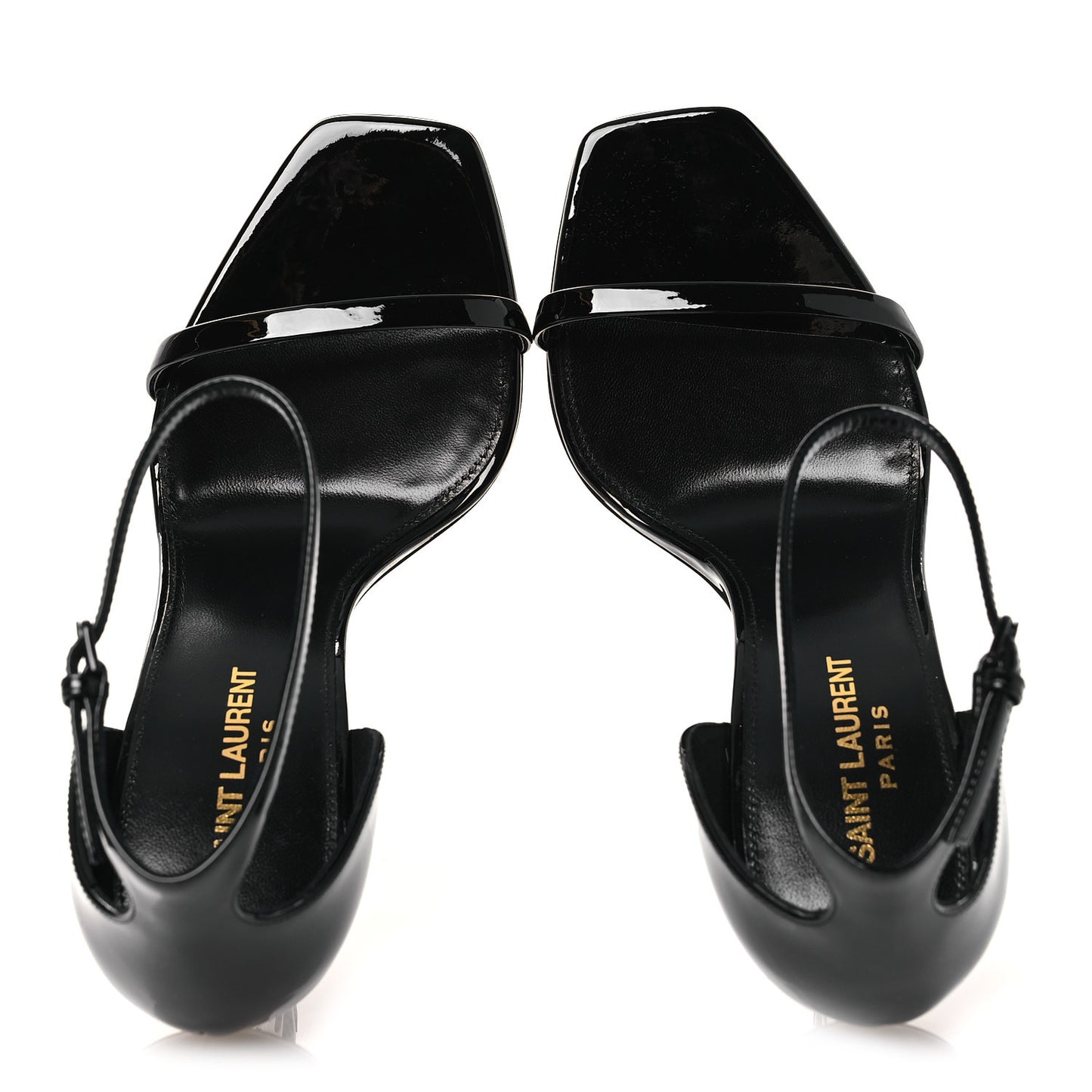 Patent Calfskin Opyum 110 Sandals 38 Black
