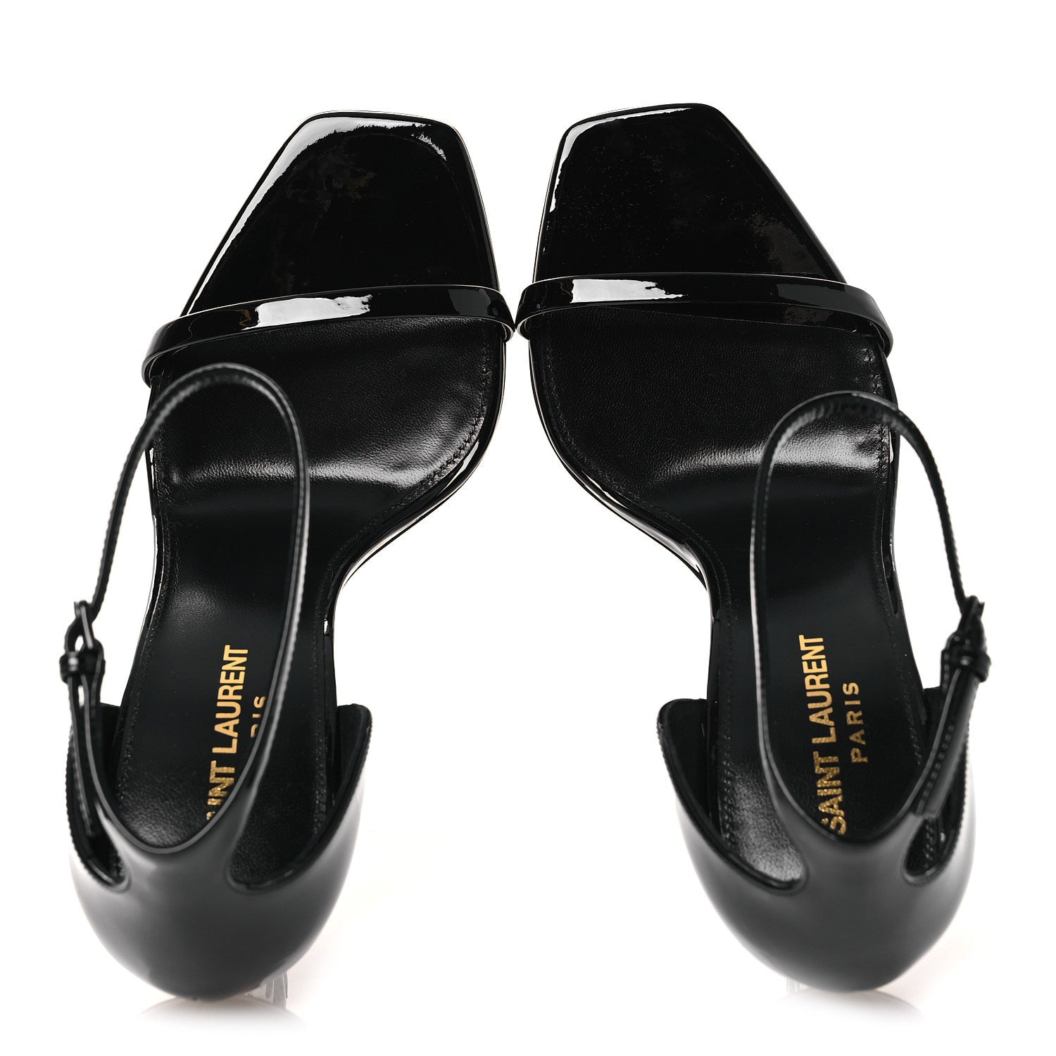 Saint Laurent Patent Calfskin Opyum 110 Sandals 38 Black 2 of 11