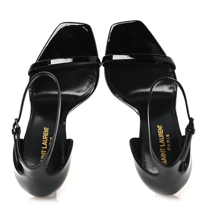 Saint Laurent Patent Calfskin Opyum 110 Sandals 38 Black 2 of 11