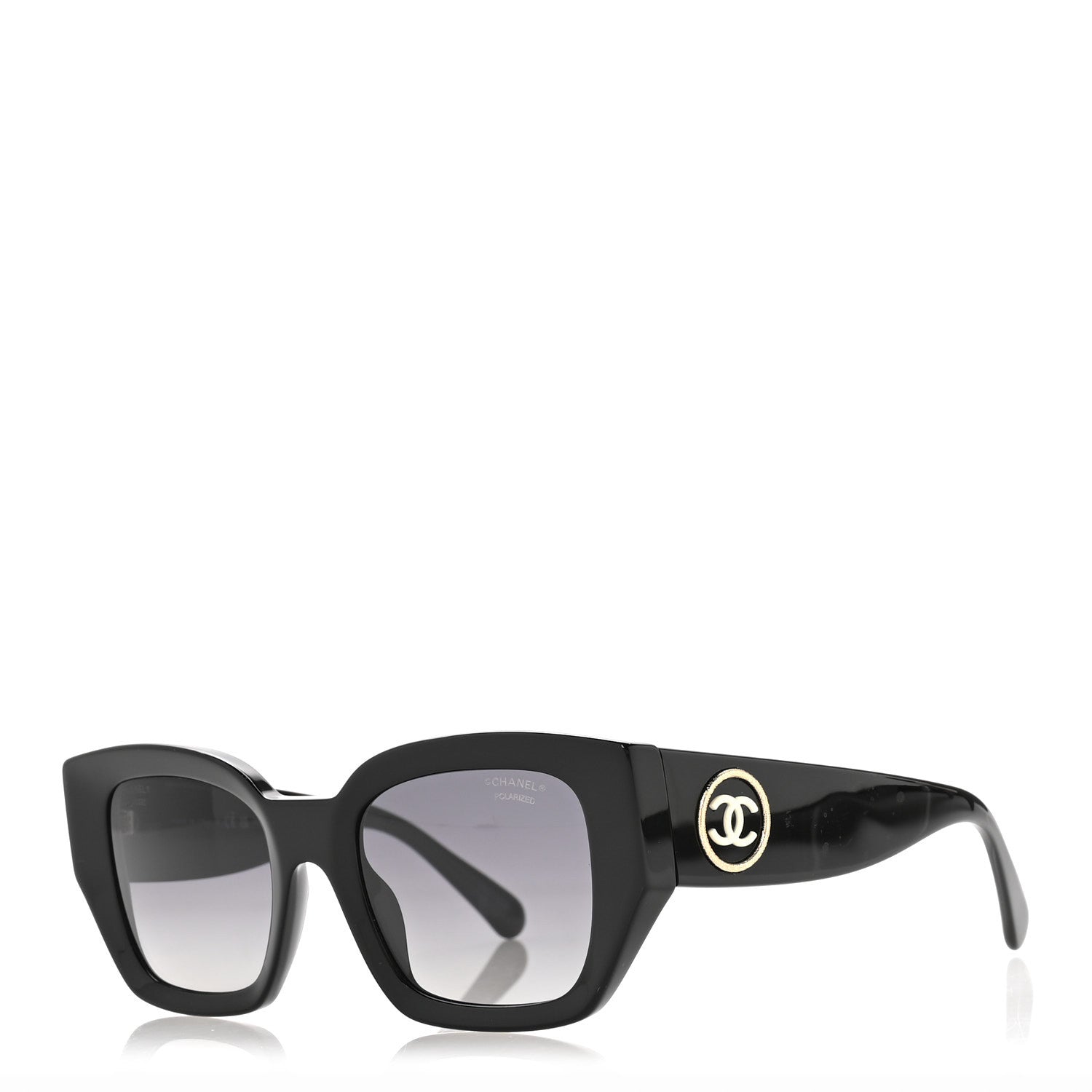 Chanel Acetate Polarized Square Sunglasses 5506 Black 1 of 8