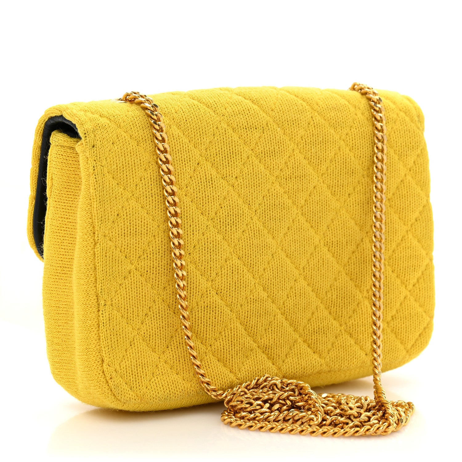 Chanel Jersey Quilted Micro Flap Yellow 2 of 11