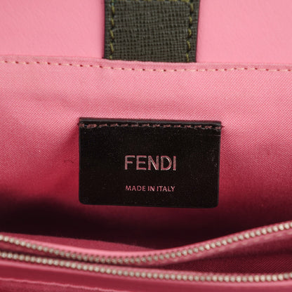 Fendi Vitello Elite Flamingo Petite 2Jours Tote Verde Prato Pink 7 of 10