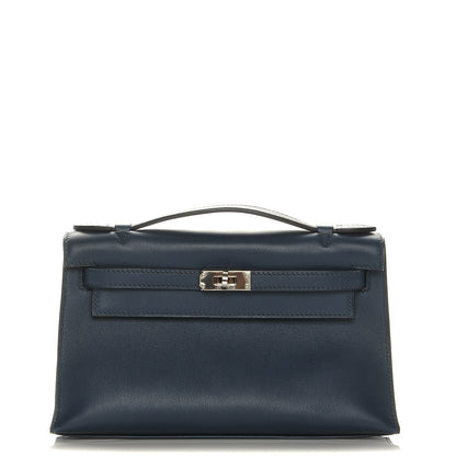 Hermes Swift Kelly Pochette Clutch Bleu de Prusse 1 of 19