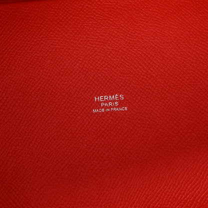 Hermes Epsom Tressage De Cuir Picotin Lock 18 PM Capucine Celeste Rouge H 6 of 11