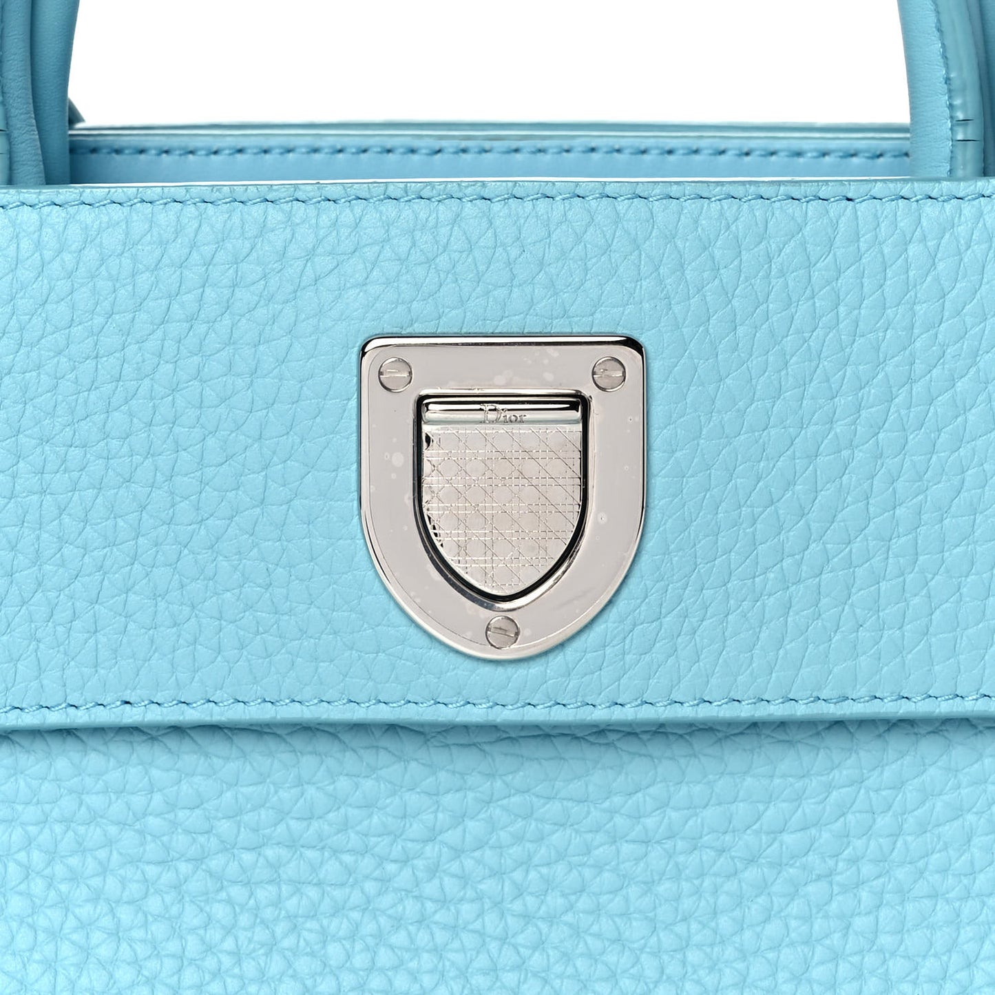 Grained Calfskin Mini Diorever Flap Sky Blue