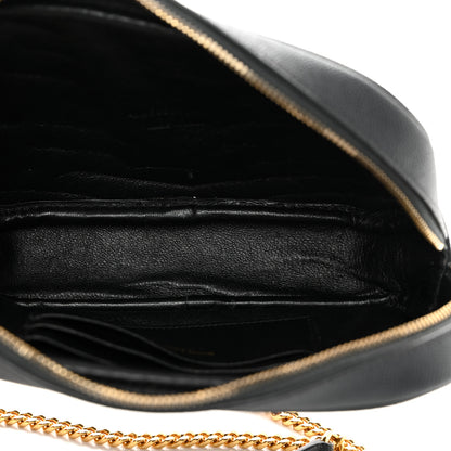 Saint Laurent Grain De Poudre Matelasse Monogram Mini Lou Camera Bag Dark Smog 5 of 10