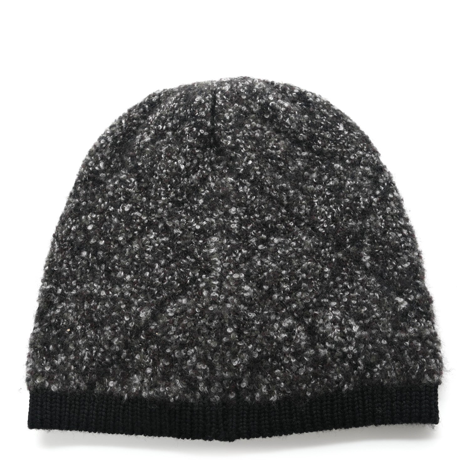 Chanel Cashmere Wool Silk Logo Beanie Hat Grey Black 3 of 5