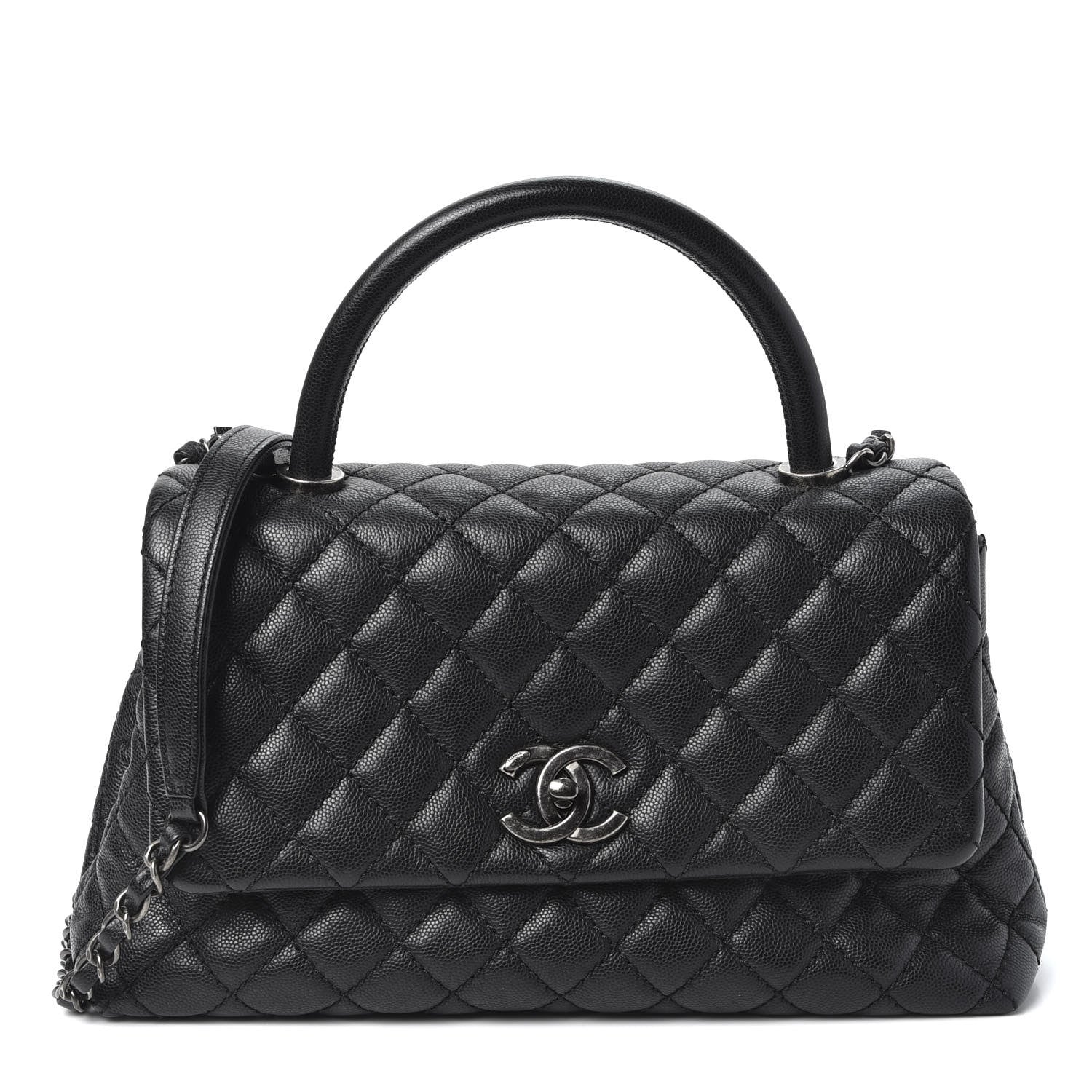 Chanel Caviar Quilted Small Coco Handle Flap Black 1 of 10