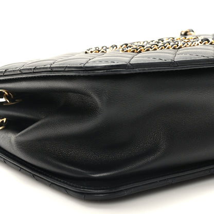Chanel Calfskin Quilted CC Chain Accordion Tote Black 7 of 8
