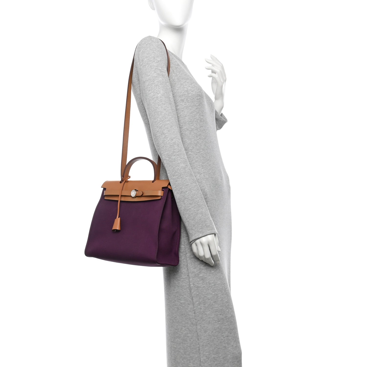 Hermes Toile Vache Hunter Herbag Zip 31 PM Cassis Fauve 2 of 12