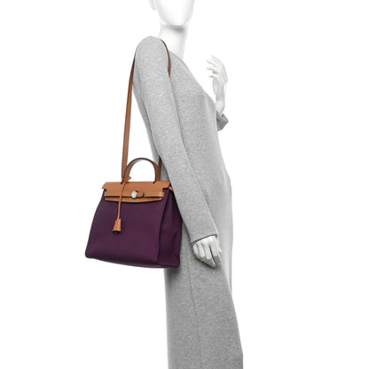 Hermes Toile Vache Hunter Herbag Zip 31 PM Cassis Fauve 2 of 12