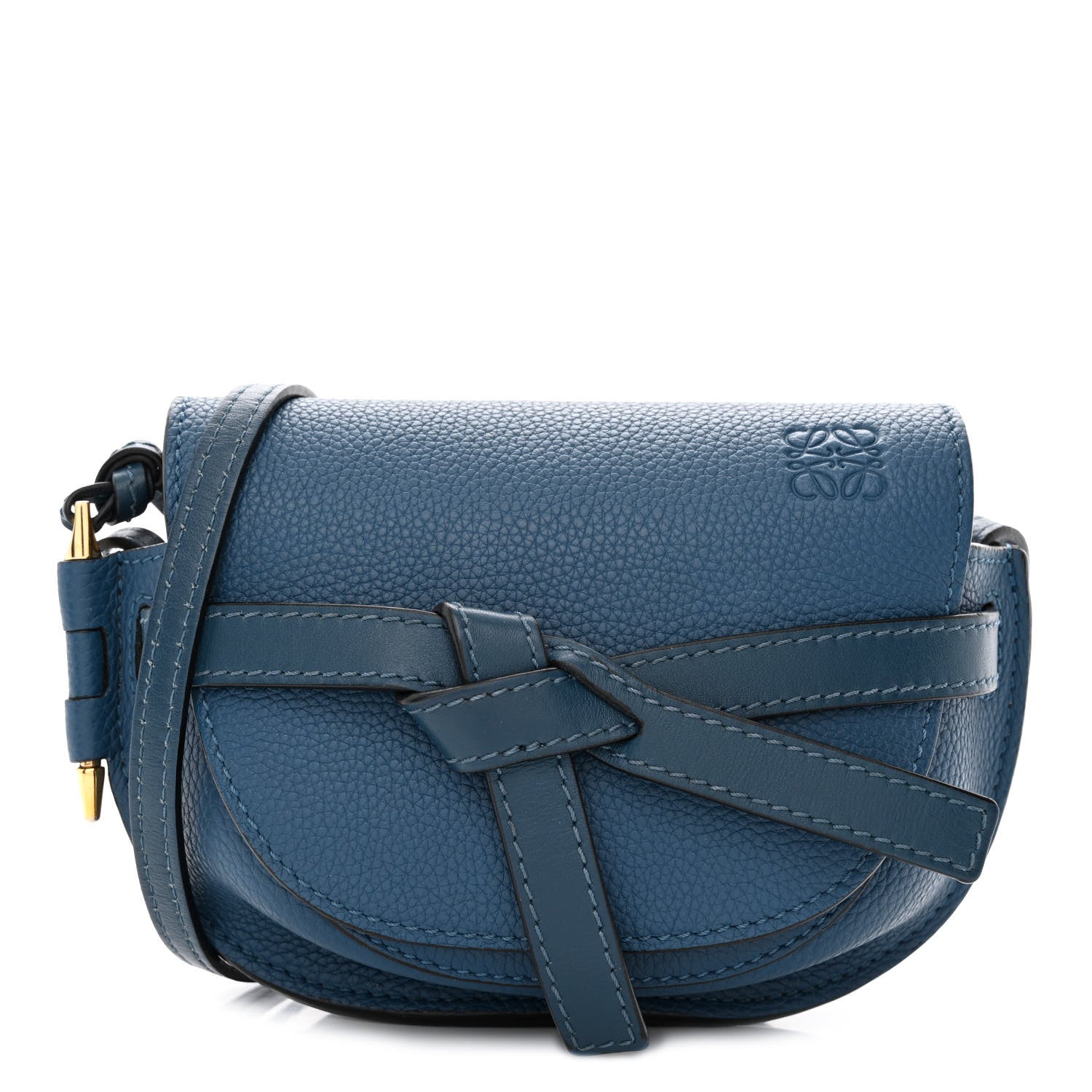 Loewe Grained Calfskin Mini Gate Crossbody Bag Steel Blue 1 of 10