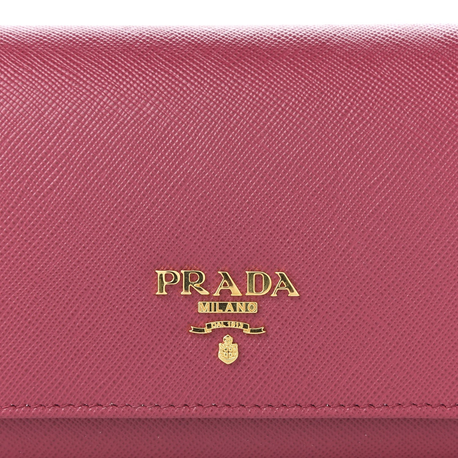 Prada Saffiano Metal Continental Flap Wallet Peonia 9 of 10