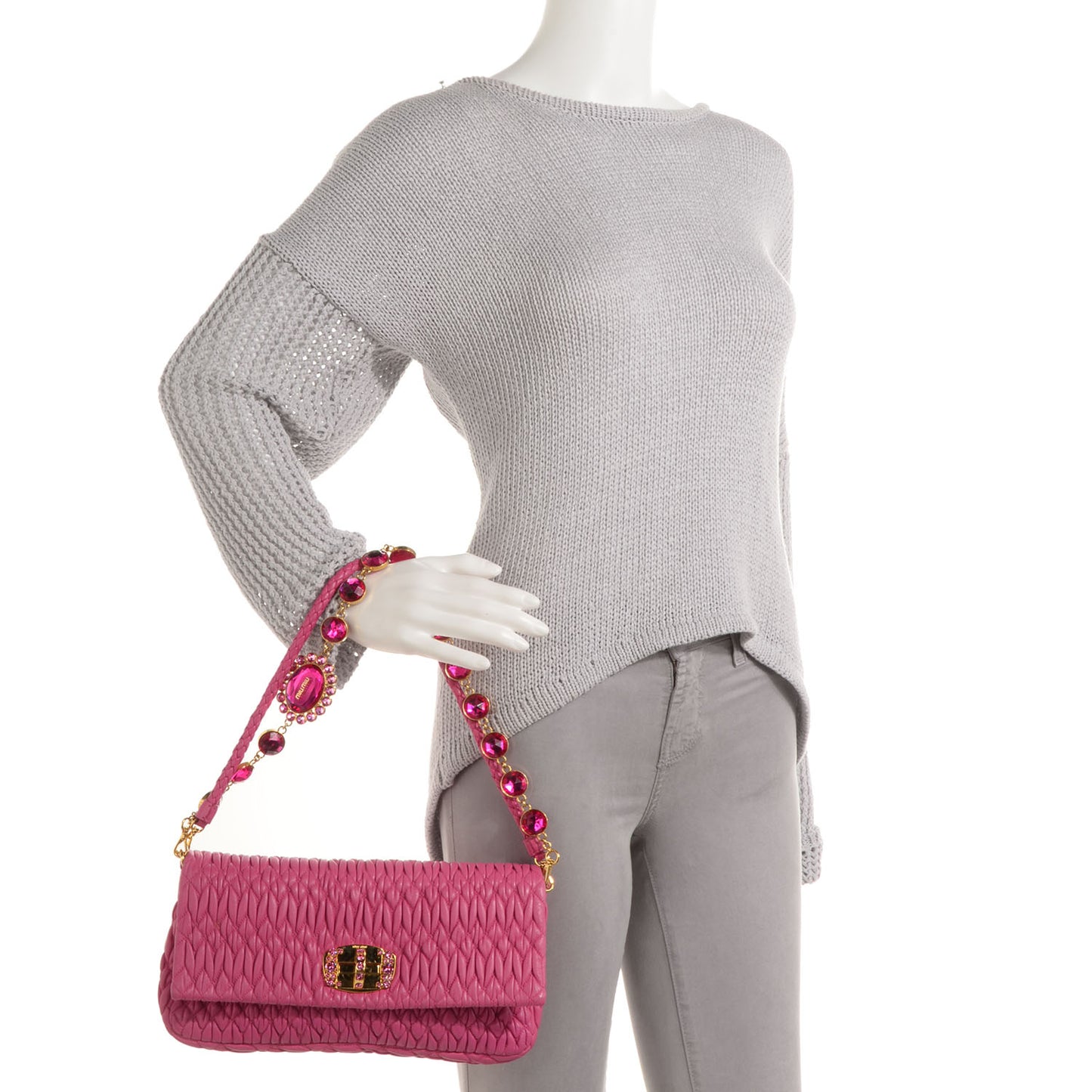 Nappa Matelasse Crystal Clutch