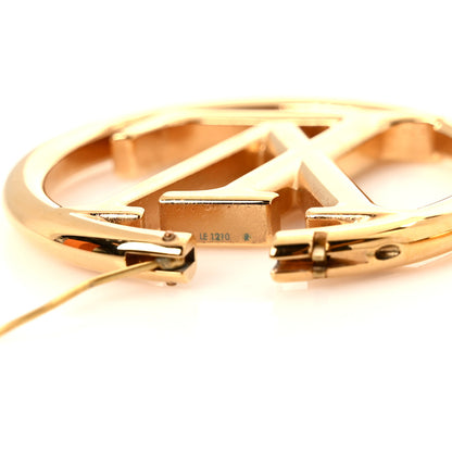 Louis Vuitton Metal Louise Hoop Earrings Gold 3 of 6