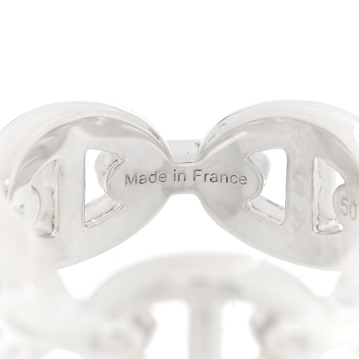 Sterling Silver PM Chaine d'Ancre Enchainee Band Ring 50 5.5
