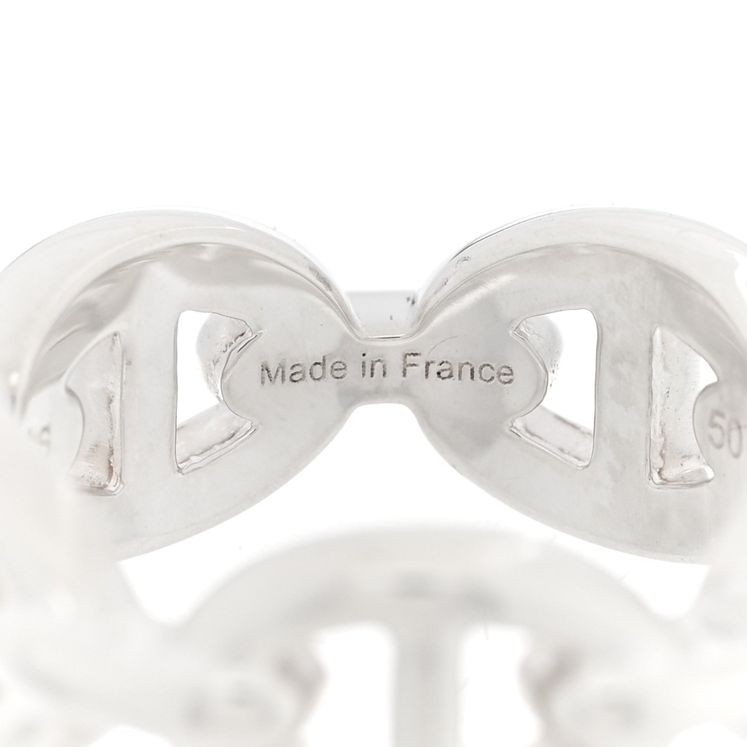 Hermes Sterling Silver PM Chaine d'Ancre Enchainee Band Ring 50 5.5 5 of 6