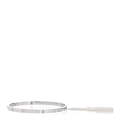 Cartier 18K White Gold 6 Diamond Small LOVE Bracelet 17 3 of 5