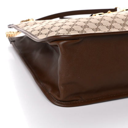 Gucci Monogram Calfskin Large Horsebit 1955 Tote Bag Beige Brown Sugar 9 of 10