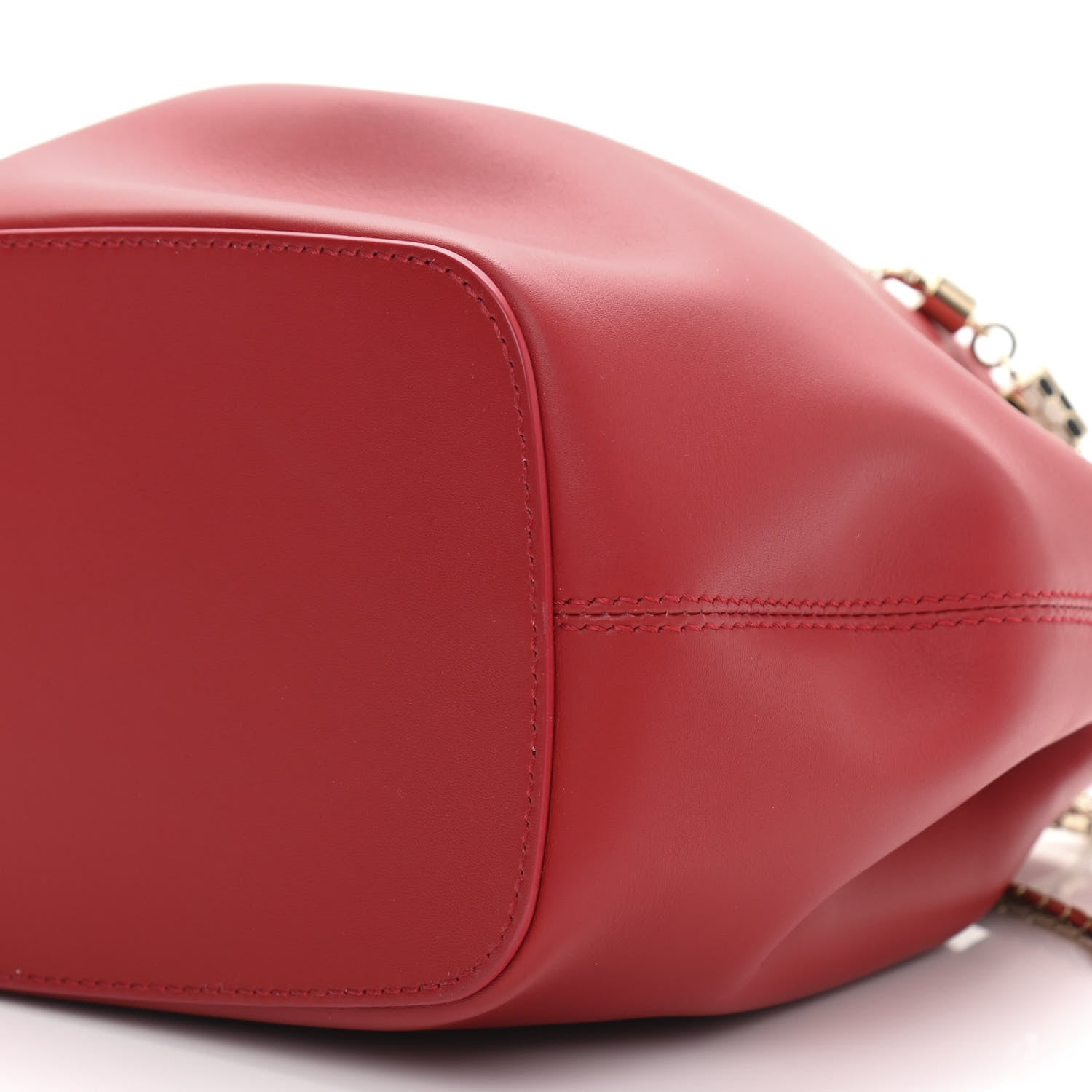 Bulgari Calfskin Serpenti Forever Bucket Bag Red 11 of 11