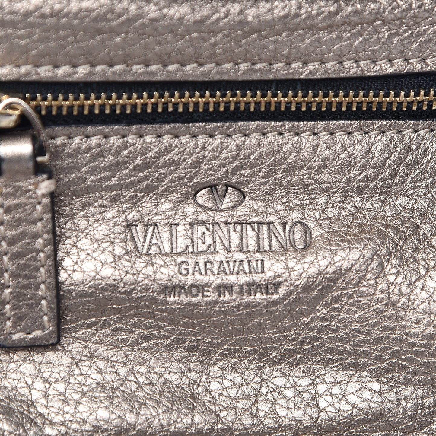 Metallic Alce Printed Calfskin Mini Rockstud Tote Sasso