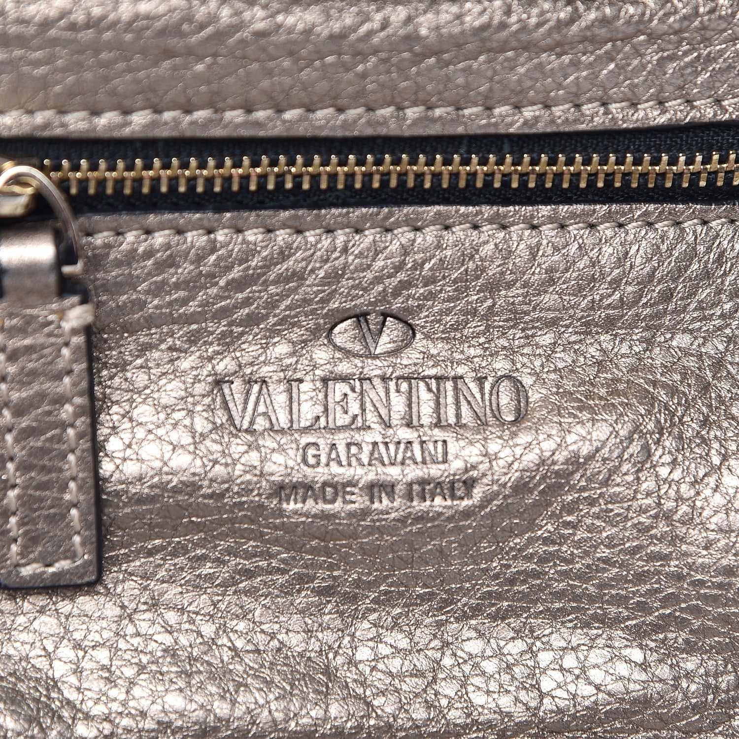 Valentino Garavani Metallic Alce Printed Calfskin Mini Rockstud Tote Sasso 6 of 12