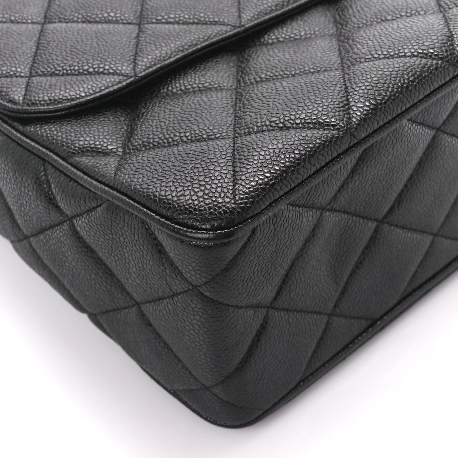 Chanel Caviar Quilted XL Jumbo Single Flap Black 9 of 10
