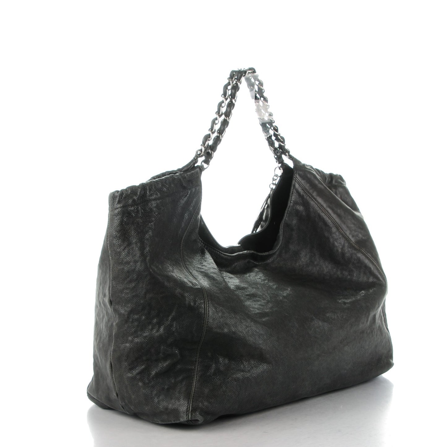 Distressed Caviar XL Coco Cabas Black